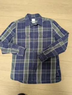 Gap ネイビー/グリーン チェック柄 長袖シャツ M