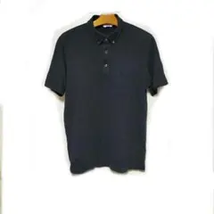 【ユニクロ　UNIQLO】◤ブラック系のボタンダウンのポロシャツ◢
