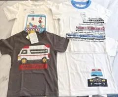 【490】救急車 電車 デザイン Tシャツ 4枚セットのサムネイル