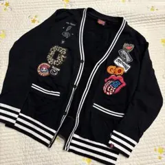 クレイジーゴーゴー ワッペン付スウェットカーディガン M 大人