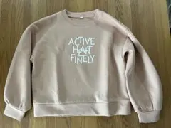 テマ楽 プリント トレーナー 140ピンク