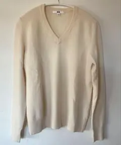 ユニクロ＊カシミヤVネックセーター＊ホワイトM