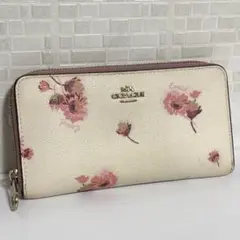 COACH コーチ 白地 花柄 フローラル 長財布 レディース
