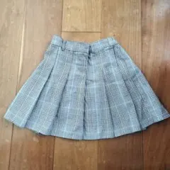 グローバルワーク　グレー系チェック プリーツスカート130