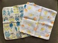 新品　ELLE PARIS フルーツと瓶デザインハンカチ2枚セット
