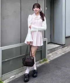 YUI企画 ノースリーブシャツミニワンピース ピンク