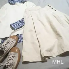 MHL タック入りコットンチノスカート ライトベージュ 1