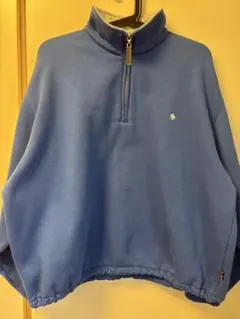 POLO ブルーハーフジップトレーナー