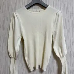 ★美品★【earth】ホワイト春ニット Mサイズ