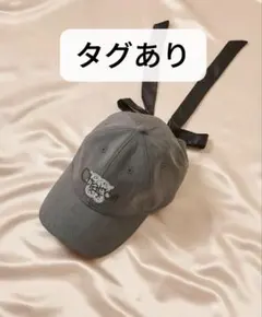 SNIDEL×Chacott コラボキャップ グレー 刺繍ロゴ リボン付き - メルカリ