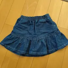 デニム フリル付きスカート風ショートパンツ　120サイズ