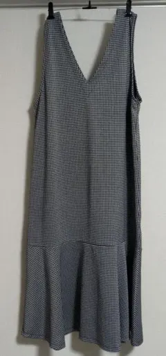 チェック柄 Vネック ノースリーブ チュニック