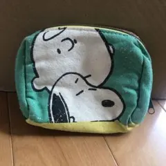 スヌーピー カラフル ミニポーチ グリーン