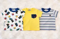 【美品】ミキハウス ダブルビー 半袖Tシャツ 3枚セット 70㎝