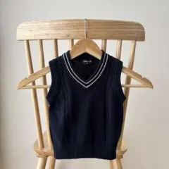 【美品】COMME CA ISM ベスト ネイビー ベビー　90 ニット　結婚式