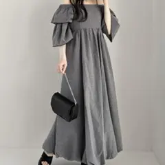 Heather バルーンフリルオフショルワンピース　ヘザー