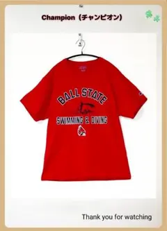 〖古着〗Tシャツ Champion レッド Lサイズ 半袖