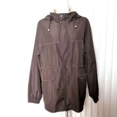 濃いブラウン フード付きカジュアルジャケット、ジャンパー