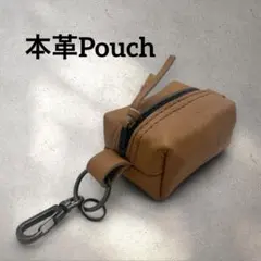 本革　牛革　レザークラフト　ミニポーチ　コインケース　小物入れ　キャメル