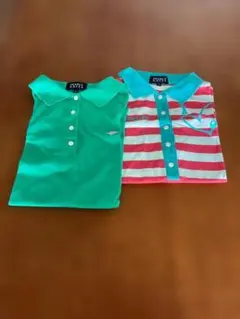 パーリーゲイツ　ポロシャツ2枚セット（緑・赤白ストライプ）