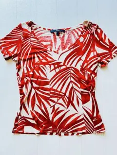 Weekend MaxMara 総柄 VネックレーヨンTシャツM (半袖) ￼のサムネイル