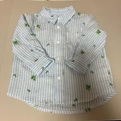 お値下げ! インセクトコレクション青白ストライプ 長袖昆虫刺繍シャツ