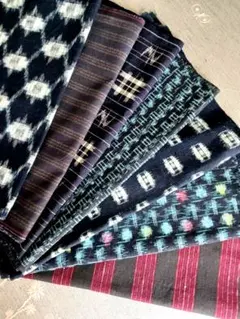 ハンドメイド素材　絣　和布　長めハギレ　7種類まとめ売り　7m以上　最終価格