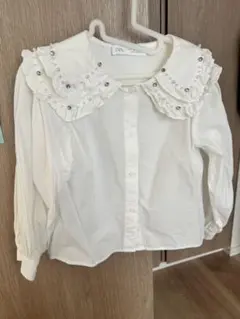 ZARAキッズ セレモニーフリル付きブラウス122cm