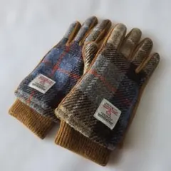 Harris Tweed チェック柄ウール手袋