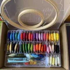 刺繍糸セット（多色・木製枠・道具付き）