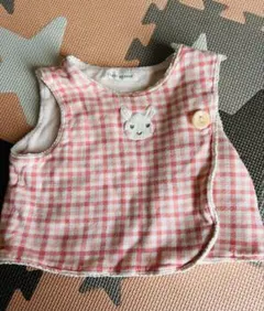 coeur a coeur ピンクチェック ベビーベスト 50-80