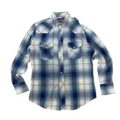 【80s ボロ】Wrangler オンブレチェック ウエスタンシャツ シャドーのサムネイル