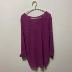 【定価5800円】紫色ドロップショルダードルマンニットのサムネイル