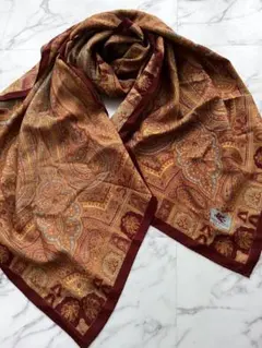 未使用　ETROエトロ　ペイズリー柄 大判ストール ウールシルク混合イタリア製