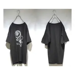 USA古着 Hanes planet fitness 地球 ジム 黒TシャツXL