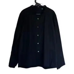 美品　ユニクロ　+J ブラック M スーピマコットンシャツジャケット　人気商品