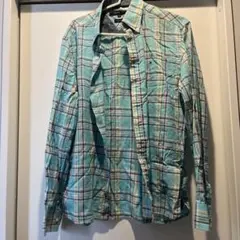 TOMMY HILFIGER 水色 チェック シャツ M