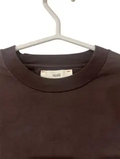 【unfil】ダークブラウン コットン 半袖Tシャツ リラックス