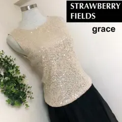 ストロベリーフィールズグレースのスパンコールノースリーブニット