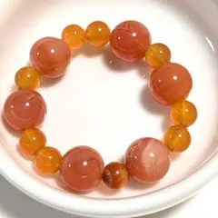 天然石　オレンジカルセドニー　サードオニクス　ビーズ