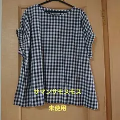 サマンサモスモス　柄アソート袖口ギャザーTブラウス　パープルのサムネイル