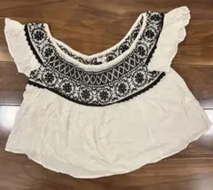 FOREVER 21 半袖チュニック ホワイト/ブラック