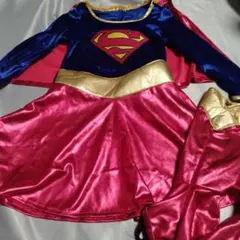 ハロウィン　コスプレ　女の子　スーパーマン　スーパーガール　ベロア