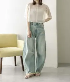 mystic オーガンジーシアーTブラウス