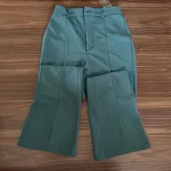 GU 緑 カットソーカラー スラックスパンツ M