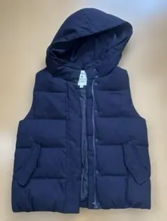 nico and…ネイビー フード付き ダウンベスト