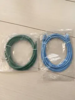LANケーブル 2本セット 緑と青