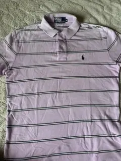 Polo by Ralph Lauren 薄紫 ストライプ ポロシャツ M