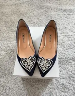 ❗️希少♡極美品♡❗️DIANA ❗️ デニム♡ビジュー フラットシューズ 23cm