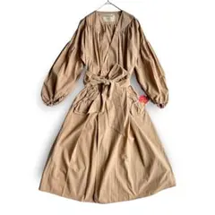 【新品】フランシュリッペ ロングワンピース M ベージュ リボンポケットデザインのサムネイル